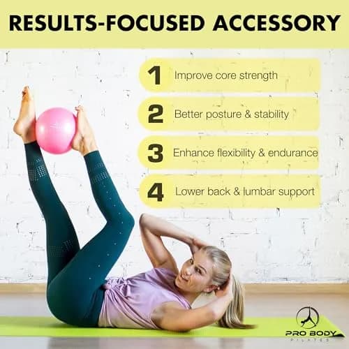 ProBody Pilates Ball Small — 9 Inch Exercise Ball for Core & Rehab, Black | Anti-Burst PVC, Latex-Free thumbnail 9