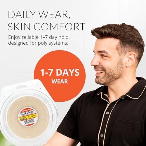 Walker Tape Hypoallergenic Adhesive Tape Roll 2.54 cm x 32.92 m (1" x 36 Yds) | Gentle Skin Adhesion for Wig Installs thumbnail 6
