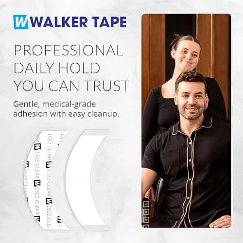Walker Tape 1522 Clear CC Contour 36 Pieces for Wig Installs, Lace Systems, Toupee Applications, Hair Tape Prep and Adhesive Strips Use Offering Hypoallergenic Comfort, Daily Wear Hold and Low Residue thumbnail 8