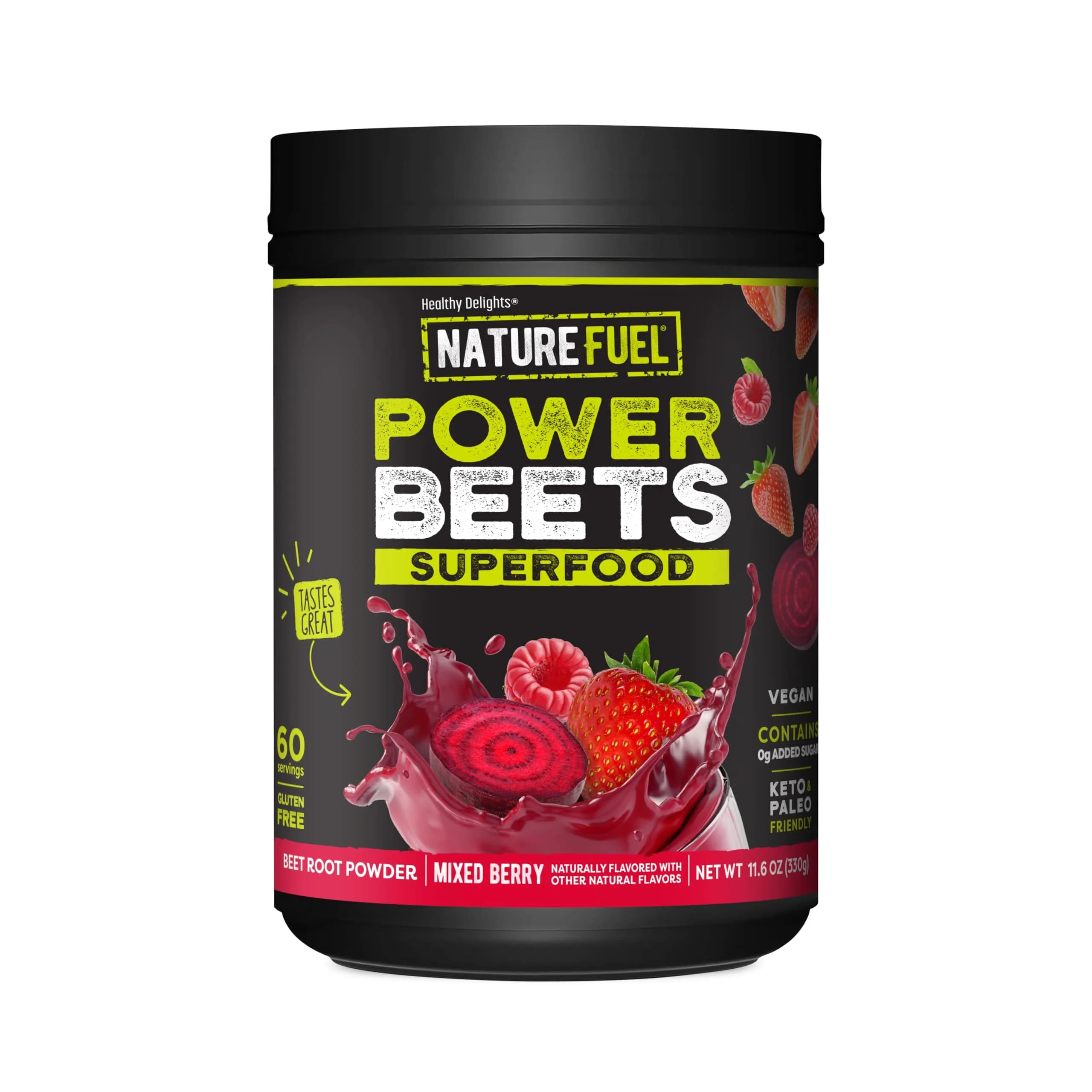 Healthy Delights Power Beets Powder 11.6 Ounce | Natural Energy & Antioxidant Support — Red