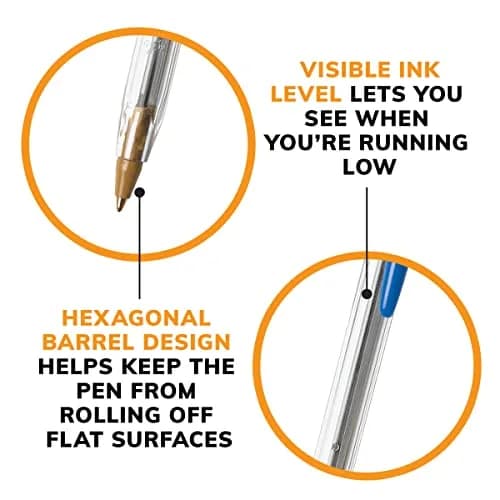 BIC Cristal Xtra Smooth Blue Ballpoint Pens, Medium Point, 24-Count | Smooth Ink Flow thumbnail 5