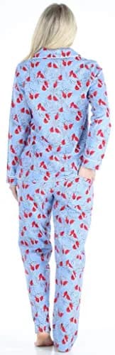 PajamaMania Women's Cotton Flannel Long Sleeve Pajama Set | Relaxed Fit, Notched Collar, Cardinal, Small thumbnail 2