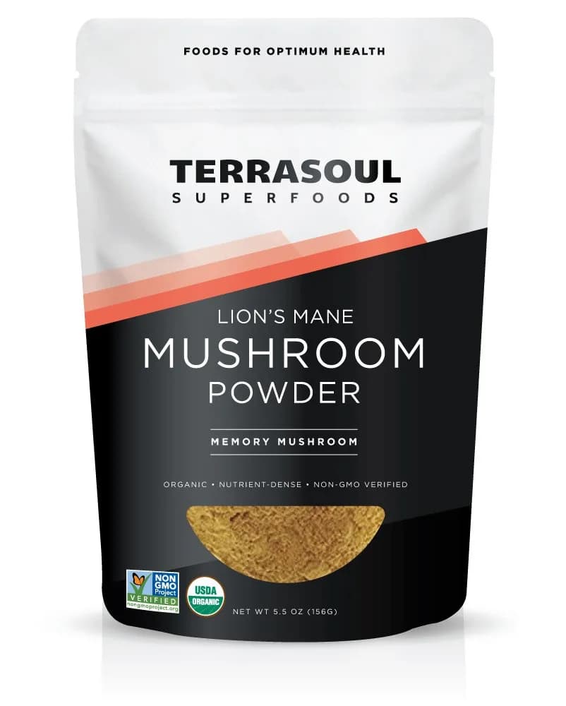 Terrasoul Superfoods Organic Lion's Mane Mushroom Powder (4:1 Extract), 5.5 Ounces | Supports Brain & Digestive Health — Lion's Mane
