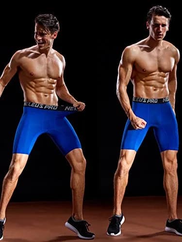 NELEUS Men's 3 Pack Athletic Compression Shorts | Quick Dry, Supportive Fit, US S thumbnail 7