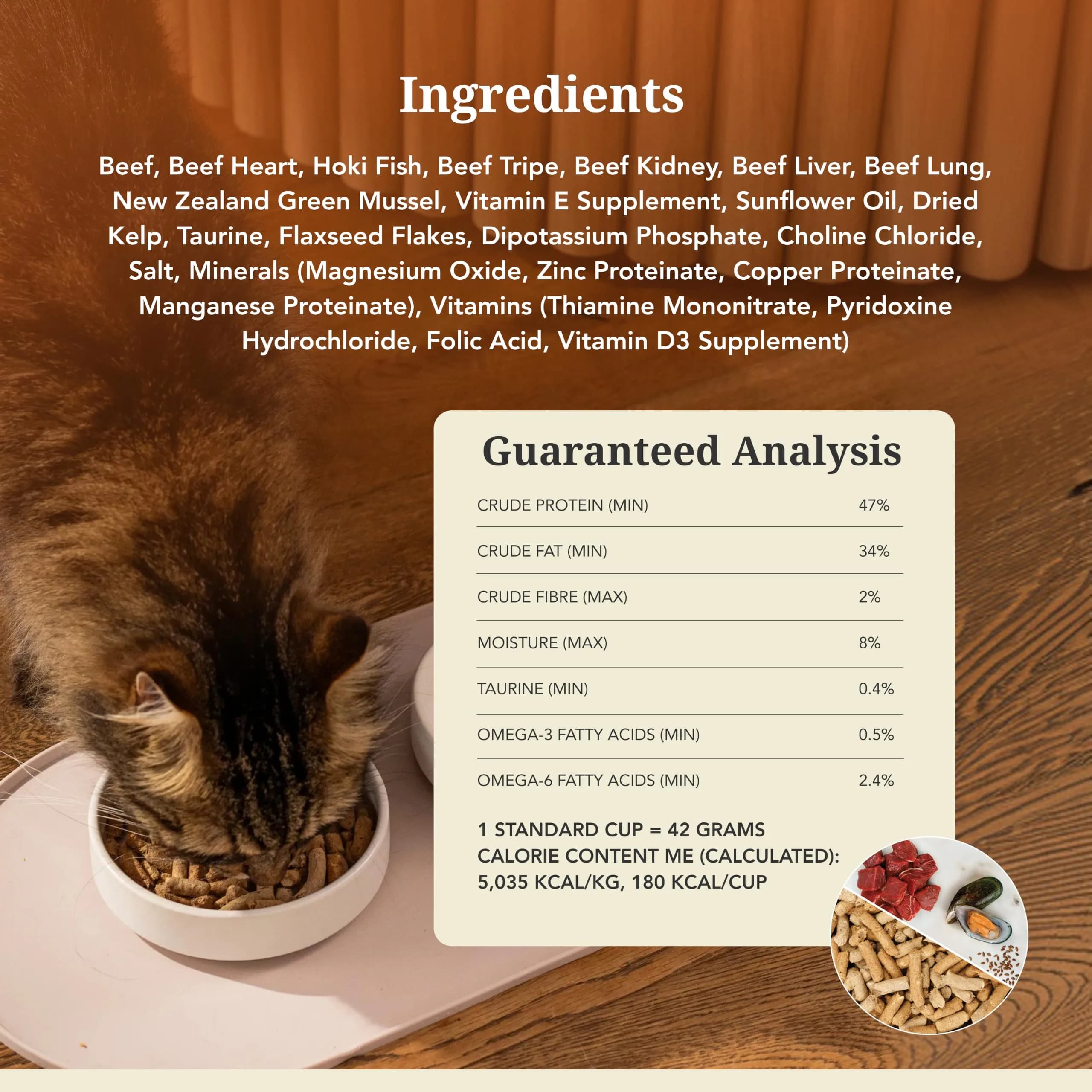 Feline Natural Beef & Hoki Freeze Dried Cat Food 11 oz (312 g) | 98% Meat, Organs & Seafood - view 7