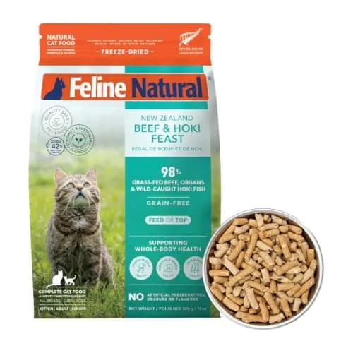 Feline Natural Beef & Hoki Freeze Dried Cat Food 11 oz (312 g) | 98% Meat, Organs & Seafood thumbnail 1