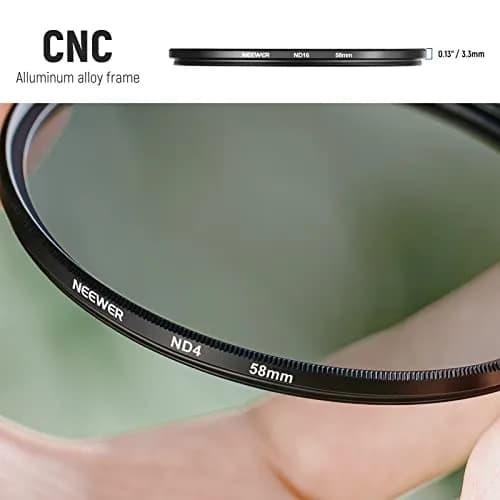 NEEWER Fixed ND Filter Kit 58mm ND2 ND4 ND8 ND16 | Neutral Density Filters for Long Exposure thumbnail 5