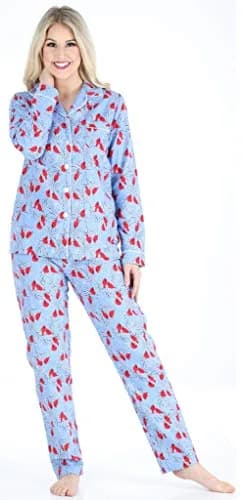 PajamaMania Women's Cotton Flannel Long Sleeve Button-Down Pajamas PJ Set, Cardinal, X-Small | Relaxed Fit, Soft & Warm thumbnail 4