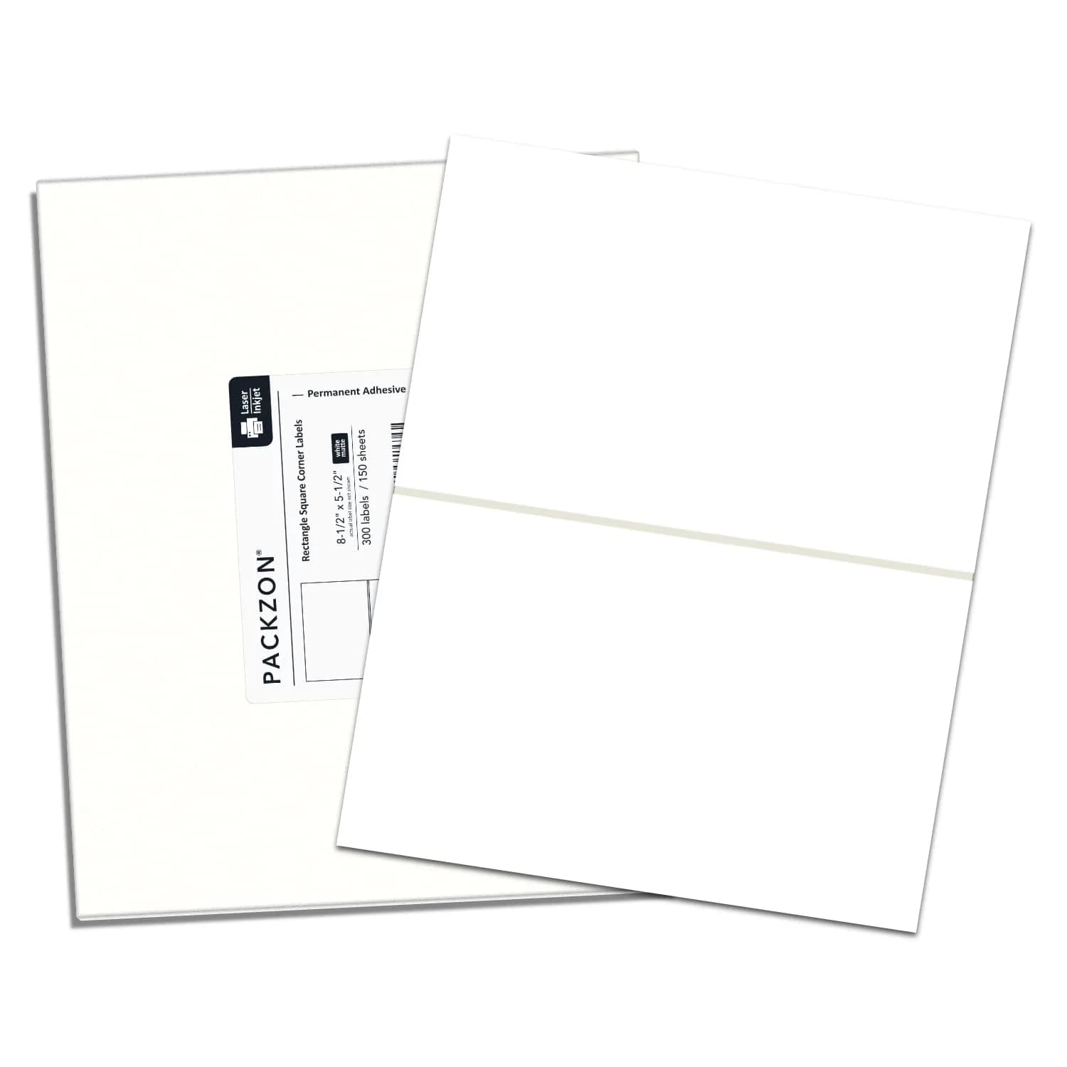 PACKZON White Shipping Labels 8.5 x 5.5 Inches (300 Labels) | Professional Grade, Permanent Adhesive - view 6