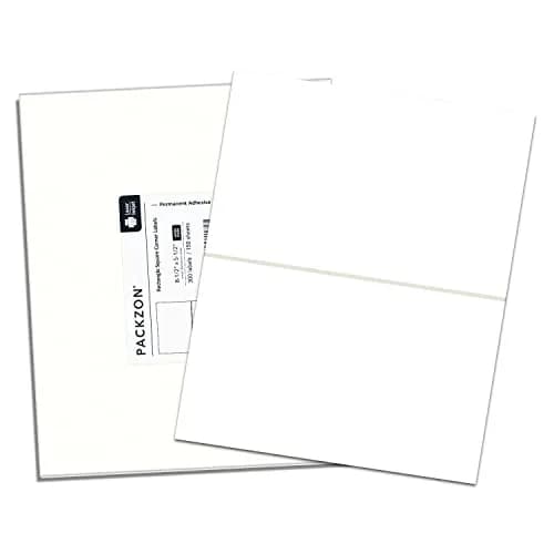 PACKZON White Shipping Labels 8.5 x 5.5 Inches (300 Labels) | Professional Grade, Permanent Adhesive thumbnail 6