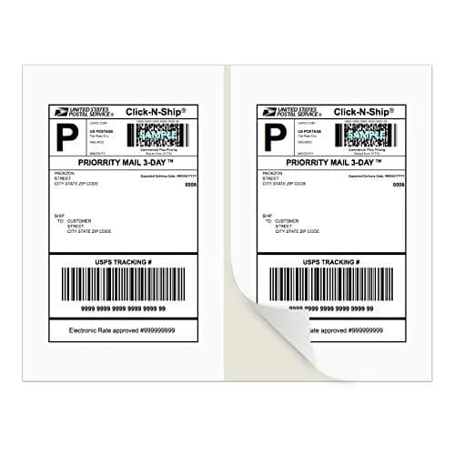 PACKZON White Shipping Labels 8.5 x 5.5 Inches (300 Labels) | Professional Grade, Permanent Adhesive thumbnail 1