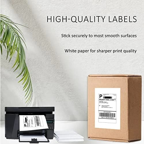PACKZON White Shipping Labels 8.5 x 5.5 Inches (300 Labels) | Professional Grade, Permanent Adhesive thumbnail 2