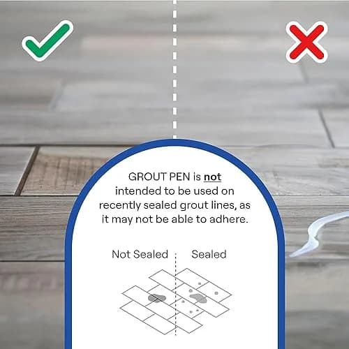 Rainbow Chalk Markers Grout Pen Cream Tile Grout Paint Marker Restorer 7mL (0.24 Fl Oz) | Waterproof Grout Line Refresher for Kitchen & Bathroom thumbnail 5
