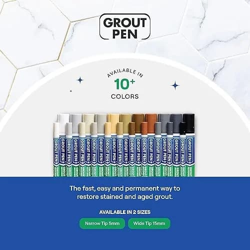 Rainbow Chalk Markers Grout Pen Cream Tile Grout Paint Marker Restorer 7mL (0.24 Fl Oz) | Waterproof Grout Line Refresher for Kitchen & Bathroom thumbnail 9