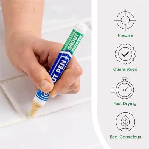Rainbow Chalk Markers Grout Pen Cream Tile Grout Paint Marker Restorer 7mL (0.24 Fl Oz) | Waterproof Grout Line Refresher for Kitchen & Bathroom thumbnail 2