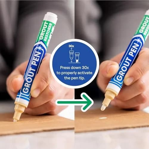 Rainbow Chalk Markers Grout Pen Cream Tile Grout Paint Marker Restorer 7mL (0.24 Fl Oz) | Waterproof Grout Line Refresher for Kitchen & Bathroom thumbnail 3