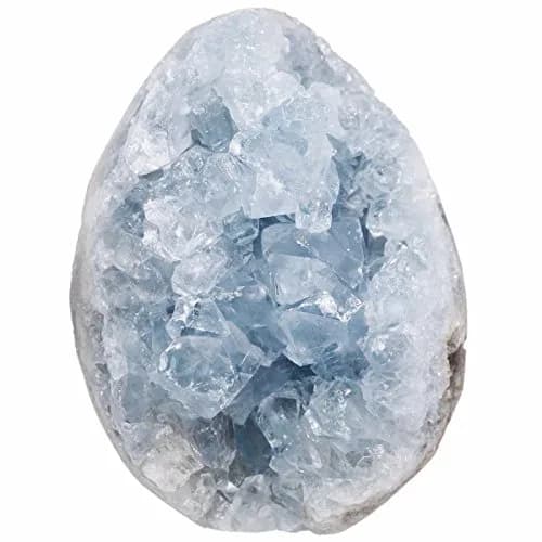 Rockcloud Natural Raw Blue Celestite Mineral Healing Crystal Cluster Geode Irregular Home Decoration Gemstone Specimen Large, 160-220g thumbnail 1