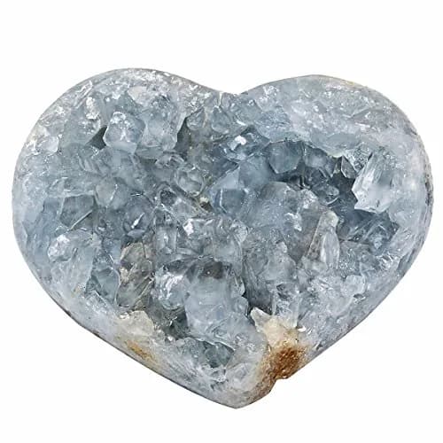Rockcloud Natural Raw Blue Celestite Mineral Healing Crystal Cluster Geode Irregular Home Decoration Gemstone Specimen Large, 160-220g thumbnail 5