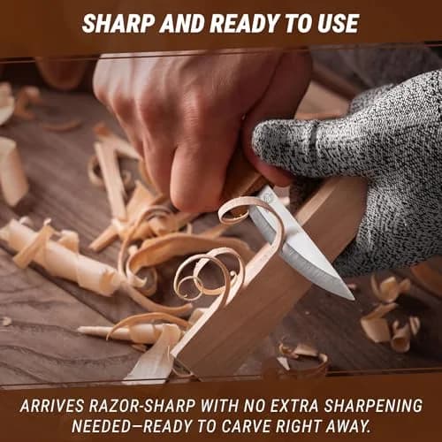 BeaverCraft Wood Carving Knife C4 3.14" | High-Carbon Steel, Ergonomic Oak Handle, Perfect for Woodworking & Whittling thumbnail 4