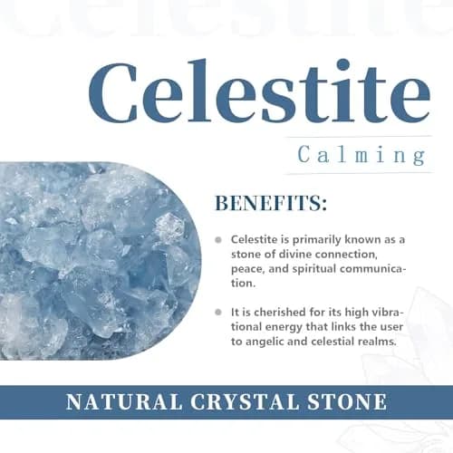 Rockcloud Natural Raw Blue Celestite Mineral Healing Crystal Cluster Geode | Unique Healing Geode for Meditation & Aura Strength thumbnail 2