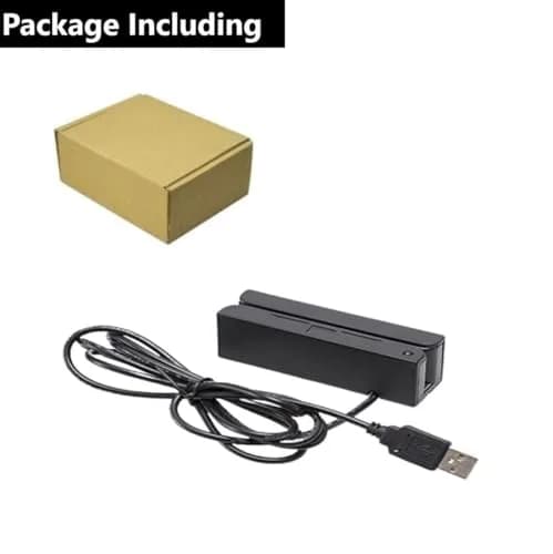 Posunitech MSR100 USB Magnetic Card Reader 9 cm (3.54 in) Black | Reads Tracks 1, 2, 3 Hi/Lo-Co Cards thumbnail 4