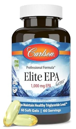 Carlson Elite EPA Gems 60 Softgels | 1000 mg Wild-Caught Omega-3 for Heart & Mood Support thumbnail 1