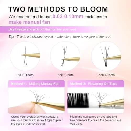 NAGARAKU Classic Individual Lash Extensions 0.10 LC 7-15mm Mix | Professional Matte Black PBT Fiber thumbnail 4