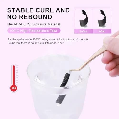 NAGARAKU Classic Individual Lash Extensions 0.10 LC 7-15mm Mix | Professional Matte Black PBT Fiber thumbnail 7