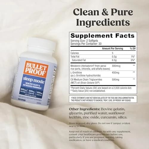 Bulletproof Sleep Mode Softgels 60 Count | Supports Restorative Sleep & Energy thumbnail 2