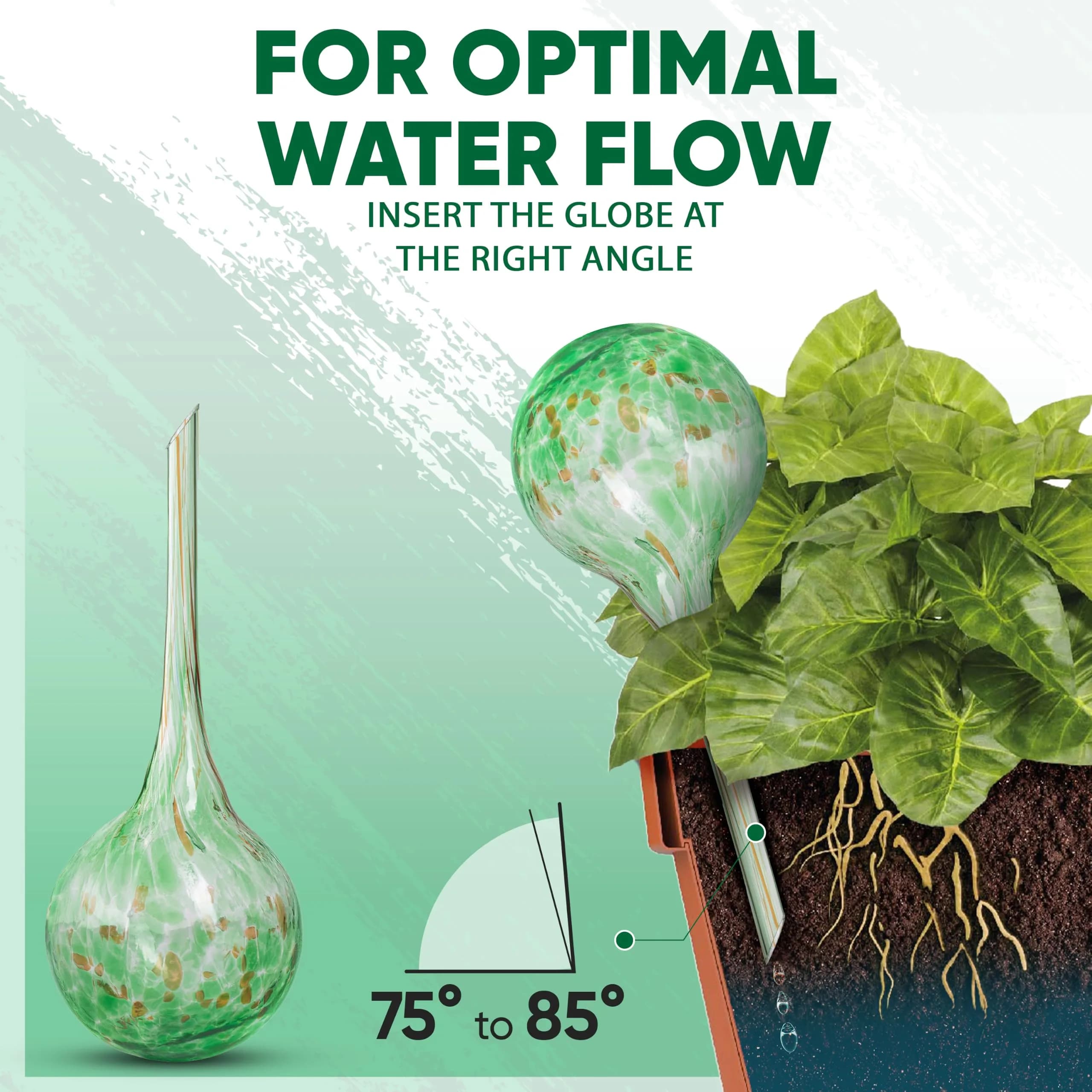 Mission Gallery Glass Plant Watering Globes Set of 6 Small Multicolored | 100ml (3.38 Fl Oz) Capacity - view 7