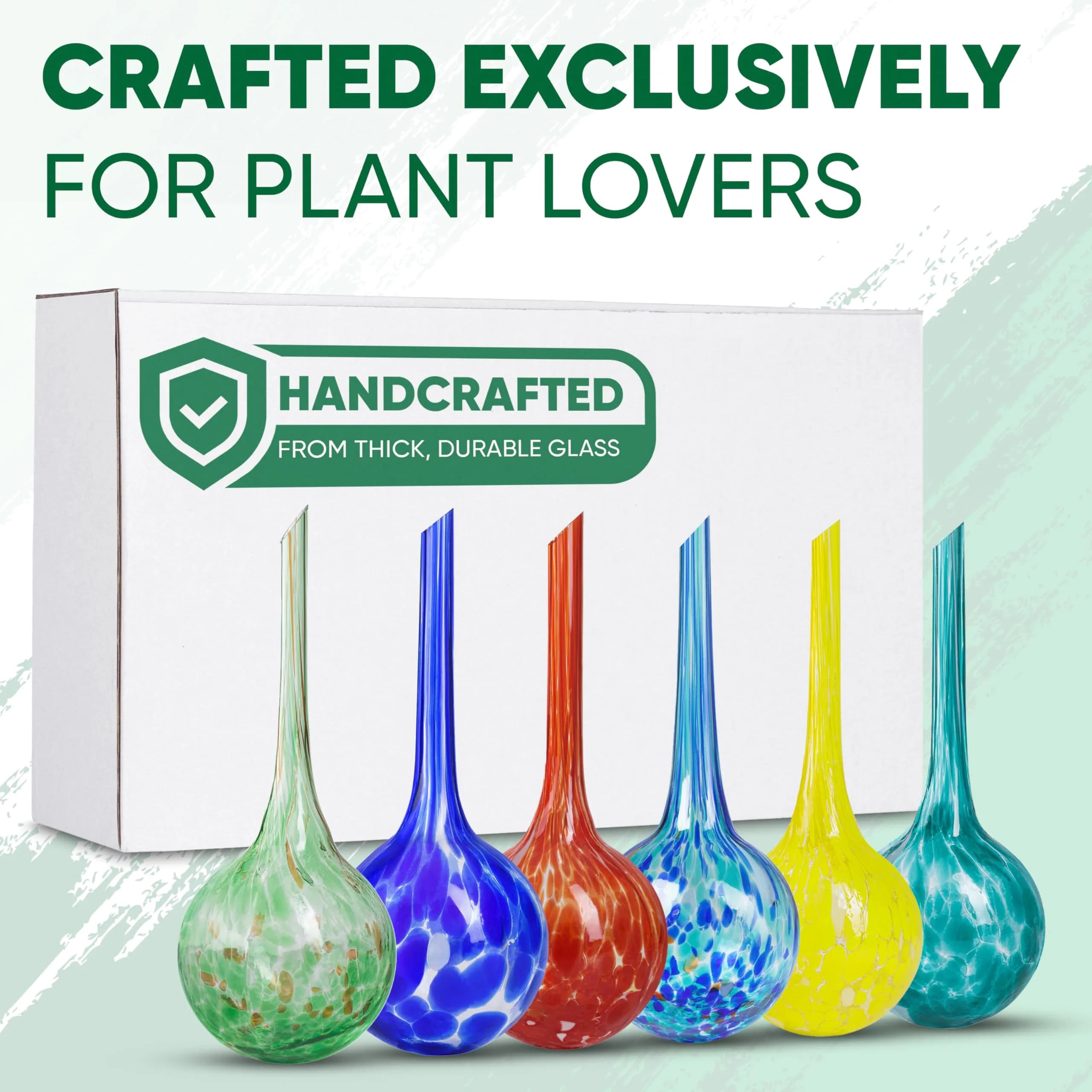 Mission Gallery Glass Plant Watering Globes Set of 6 Small Multicolored | 100ml (3.38 Fl Oz) Capacity - view 9