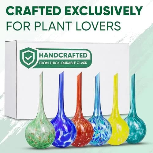 Mission Gallery Glass Plant Watering Globes Set of 6 Small Multicolored | 100ml (3.38 Fl Oz) Capacity thumbnail 9
