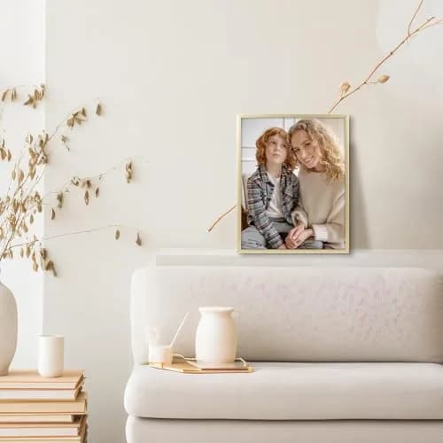 Frametory 8x10 Aluminum Picture Frame with Mat for 5x7 Photo, Gold | Wall & Tabletop Display thumbnail 3