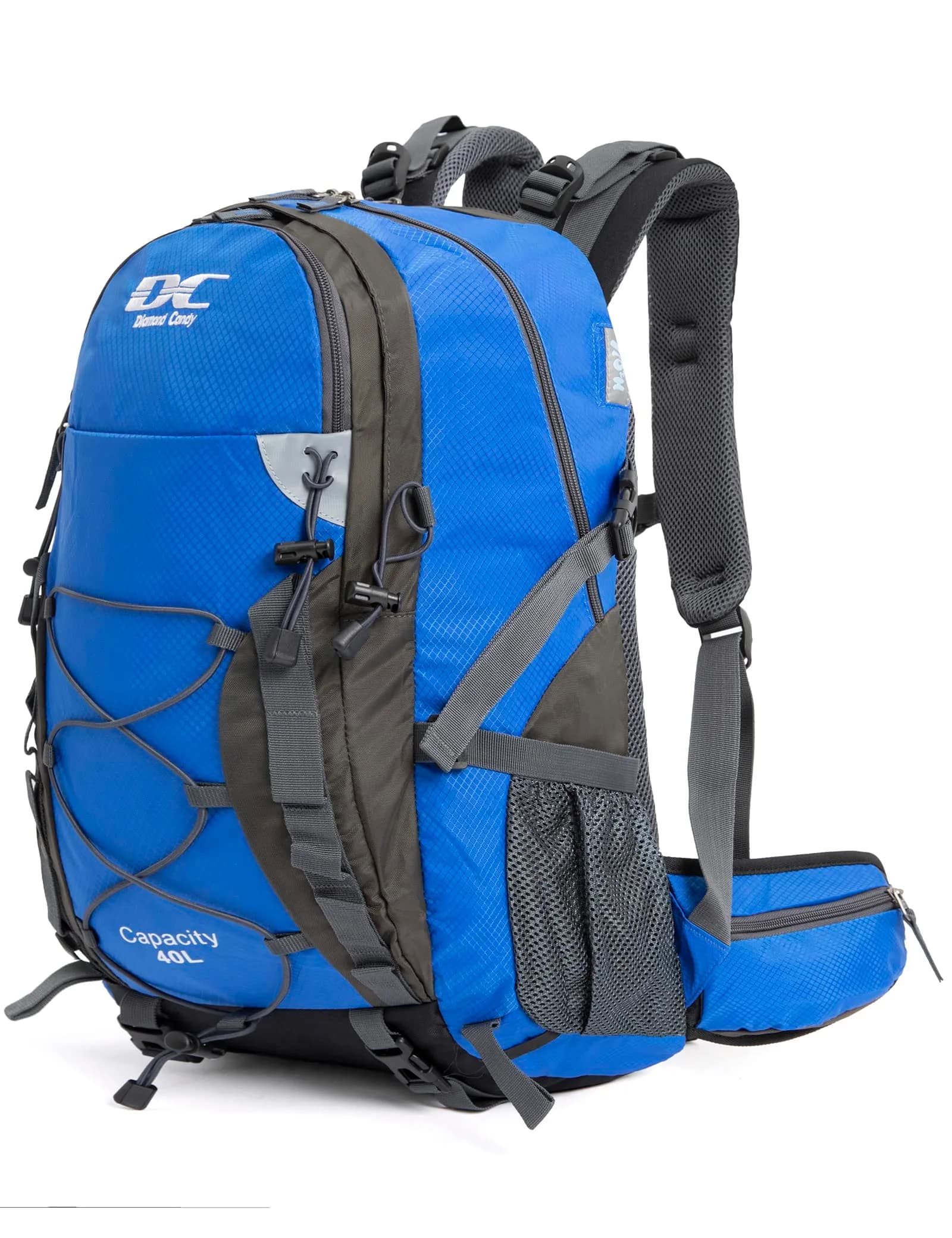 Diamond Candy 40L Hiking Backpack Waterproof Daypack for Men and Women | 40L Capacity, Waterproof Nylon, Breathable Mesh, Multiple Compartments