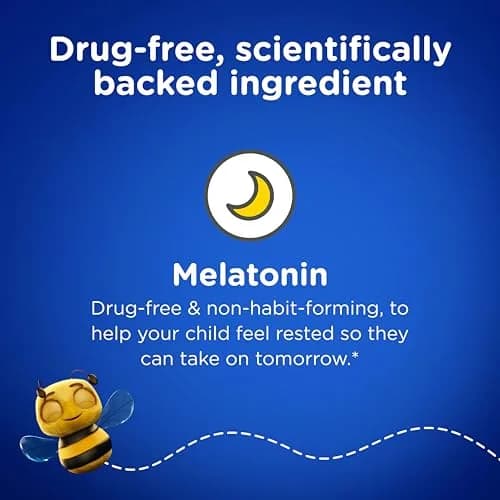 Zarbee's Kids Sleep Melatonin Chewable Supplement 1 Mg 50 Count | Natural Grape Flavor, Drug-Free Sleep Support thumbnail 2