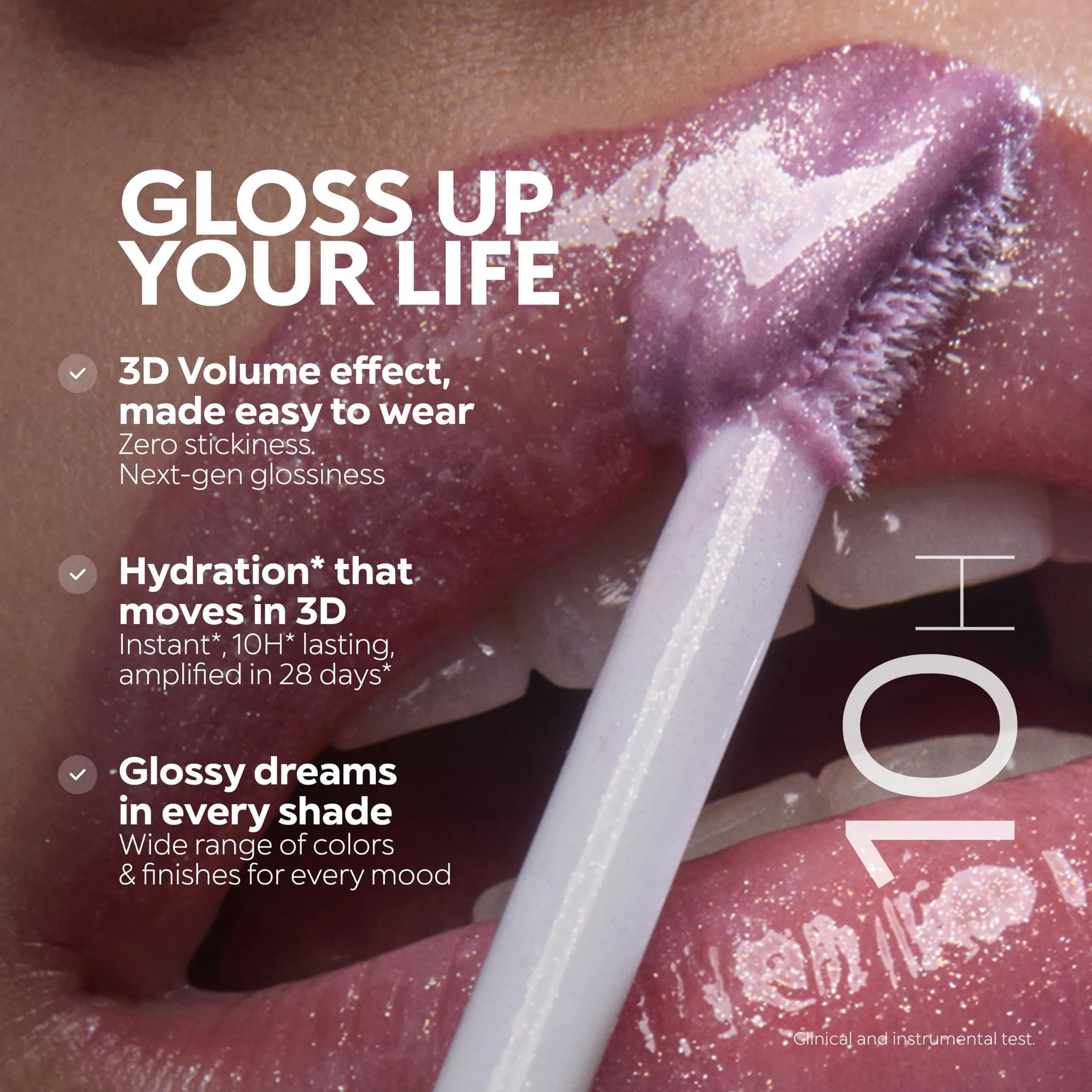 Kiko Milano 3D Hydra Lip Gloss 6.5ml (0.22 Fl Oz) | High Shine, Hydrating, Plumping, Non-Sticky - view 7