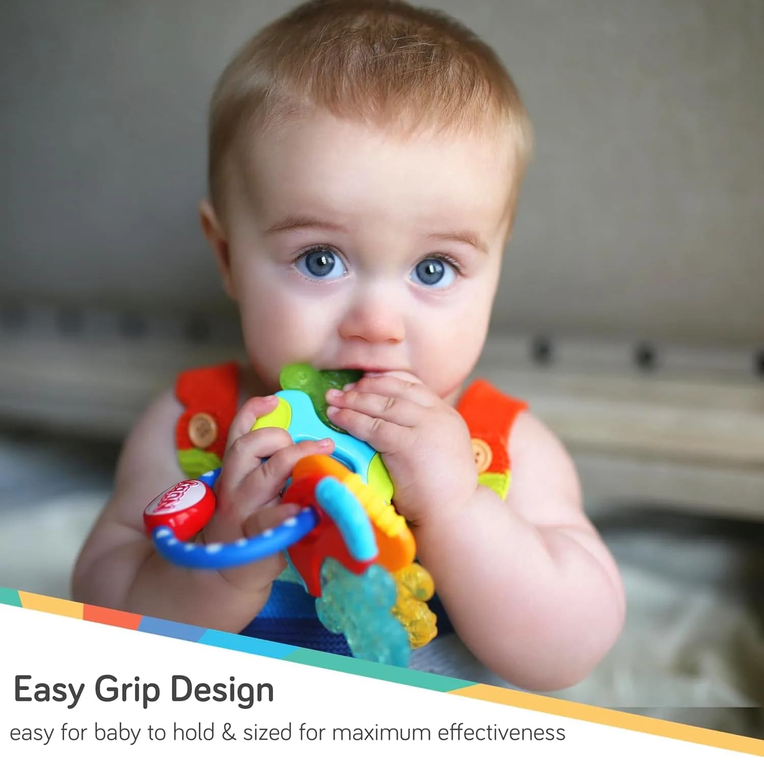 Nuby IcyBite Ice Gel Teether Keys - Pink Silicone Baby Teether Toy for Infants - 3+ Months - view 5