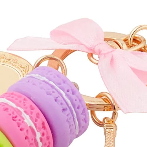 ZOONAI Pink Macaron Cake Eiffel Tower Keychain Bowknot 2*12cm | Sparkling accessory for women thumbnail 3