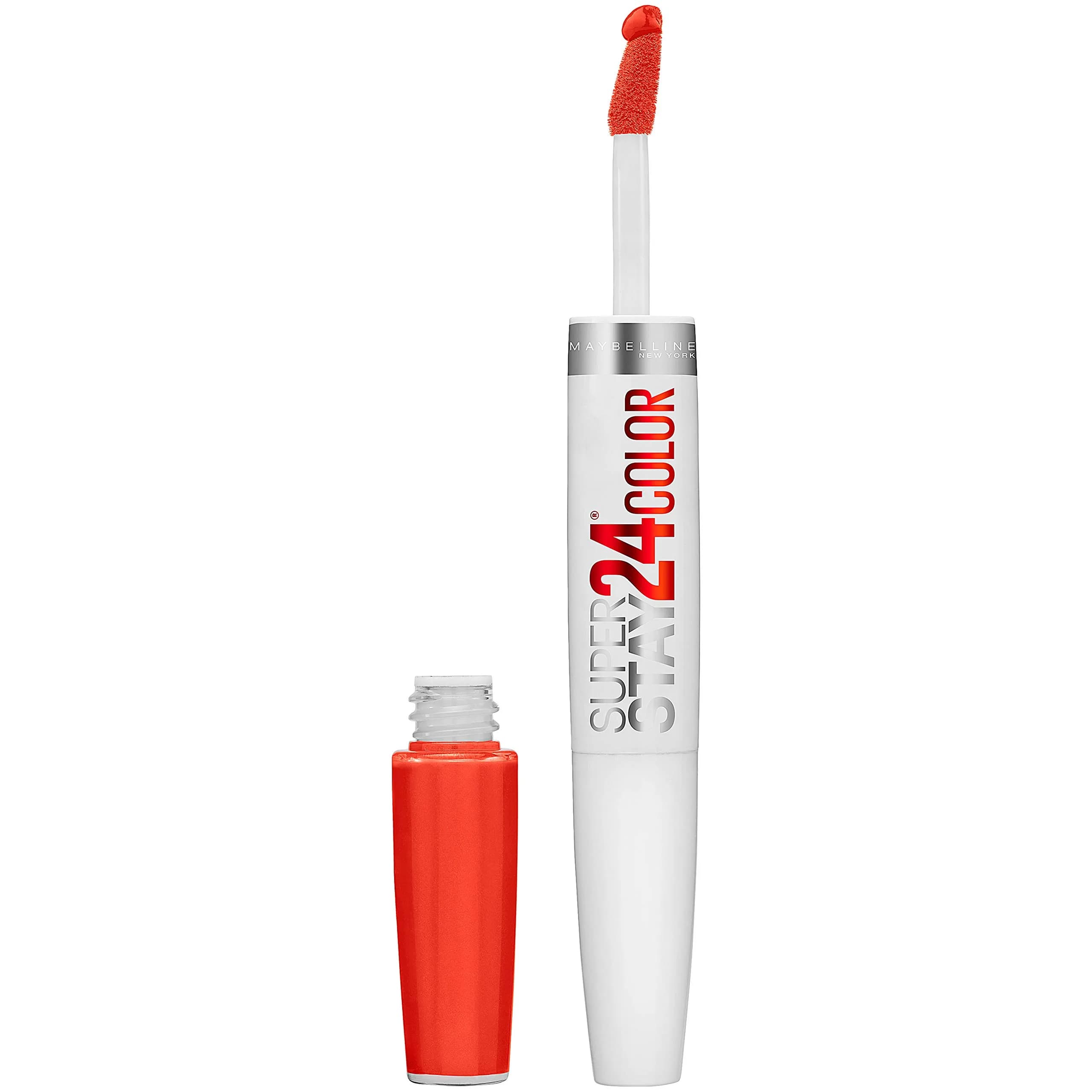 Maybelline New York Superstay 24 2-Step Lipcolor Non-Stop Orange | Long-Lasting Liquid Lipstick with Balm