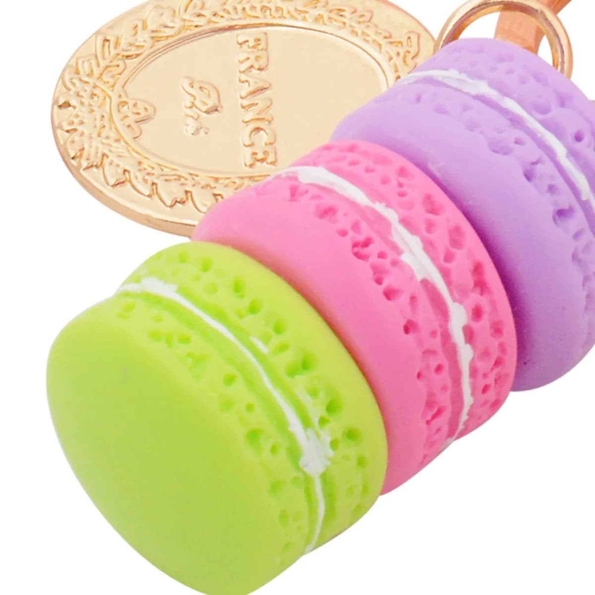 ZOONAI Macaron Cake Eiffel Tower Keychain Bowknot Car Keyring Bag Purse Pendant (Green) | Cute Macaron Eiffel Tower Accessory thumbnail 4
