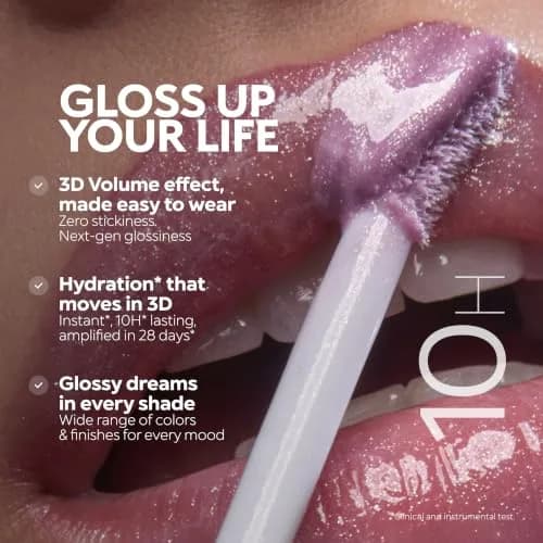 KIKO Milano 3D Hydra Lip Gloss, Hydrating Lip Gloss, 10 Sparkling Strawberry 6.5ml (0.22 Fl Oz) | High Shine & Hydration thumbnail 7
