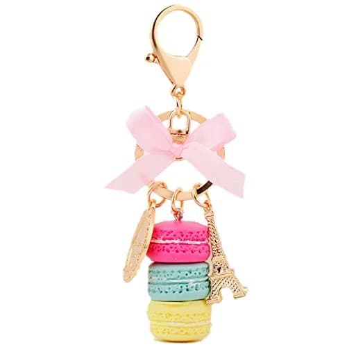 ZOONAI Macaron Cake Eiffel Tower Keychain Bowknot Rose | Charm & Style Accessory thumbnail 1