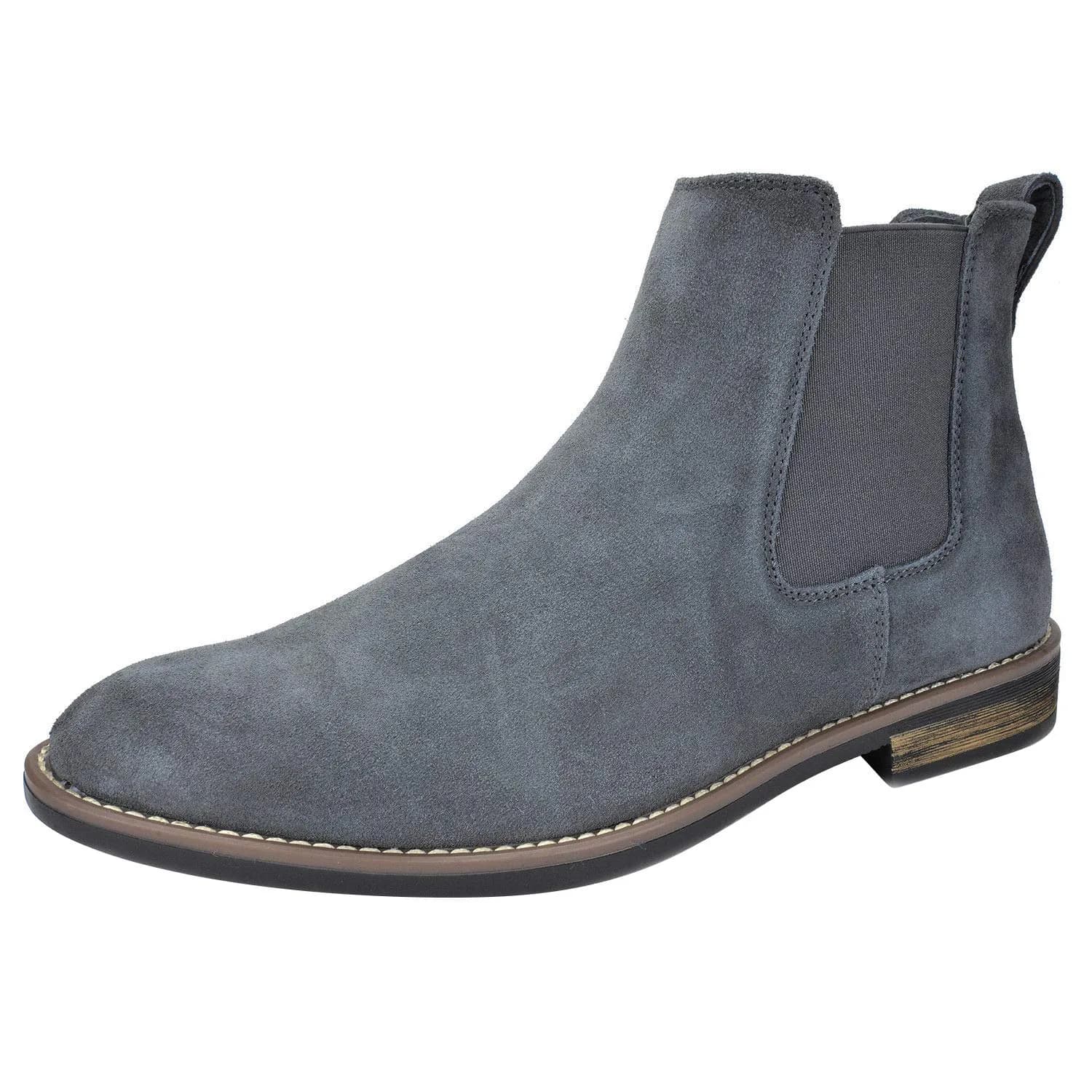Bruno Marc Men's Classic Chelsea Ankle Dress Boots, Grey, 10 | Crease-Resistant PU & Cushioned Comfort - main product image