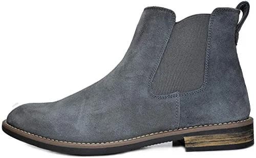 Bruno Marc Men's Classic Chelsea Ankle Dress Boots, Grey, 10 | Crease-Resistant PU & Cushioned Comfort thumbnail 7
