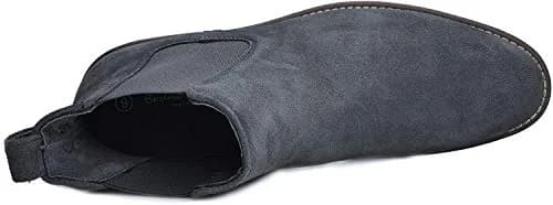 Bruno Marc Men's Classic Chelsea Ankle Dress Boots, Grey, 10 | Crease-Resistant PU & Cushioned Comfort thumbnail 9