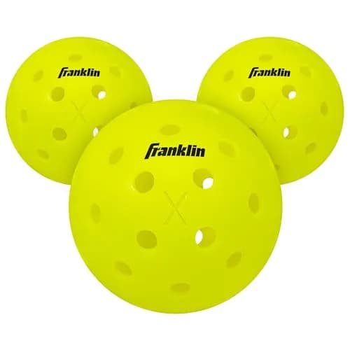 Franklin Sports X-40 Outdoor Pickleballs 74mm (3 Pack, Optic Yellow) | USAP Approved Tournament Balls thumbnail 1