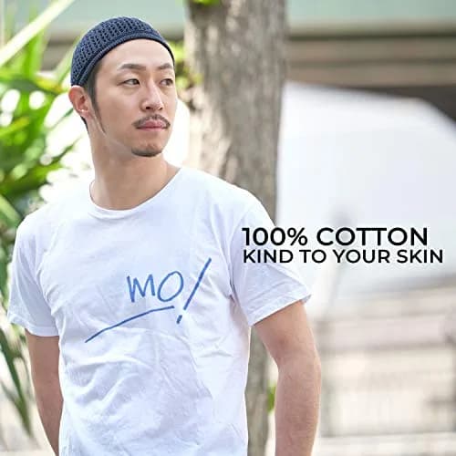 CHARM 100% Cotton Skull Cap Beige | Breathable Summer Headwear for Men & Women thumbnail 2