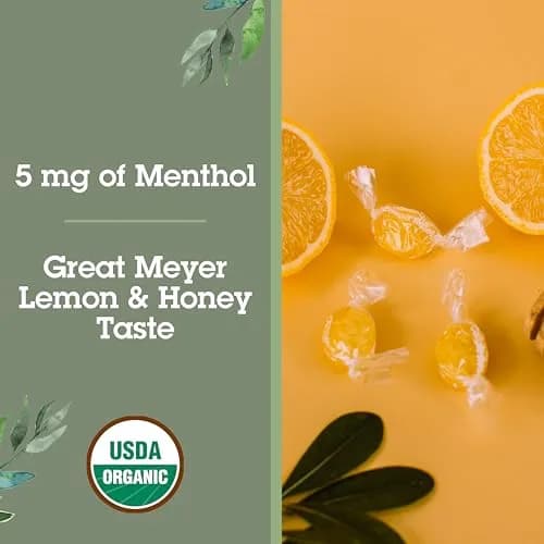 Quantum Organic Cough Drops Meyer Lemon & Honey 18 Lozenges | Soothing Throat & Cough Relief thumbnail 2