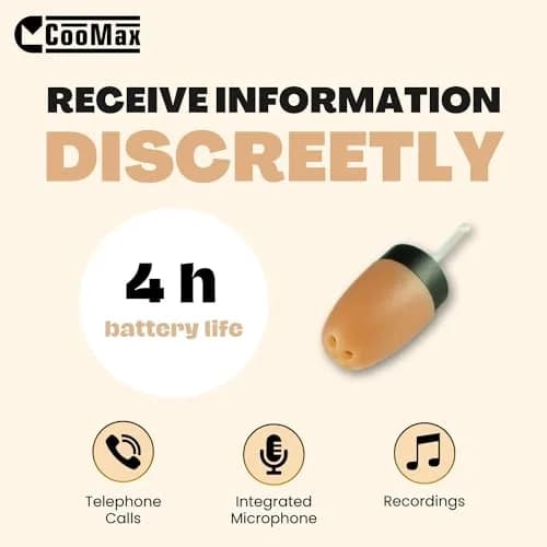 COOMAX 918 Ultimate Invisible Spy Earpiece Detection Wireless Hidden Covert Earphone | Discreet, High-Quality Listening Device thumbnail 4