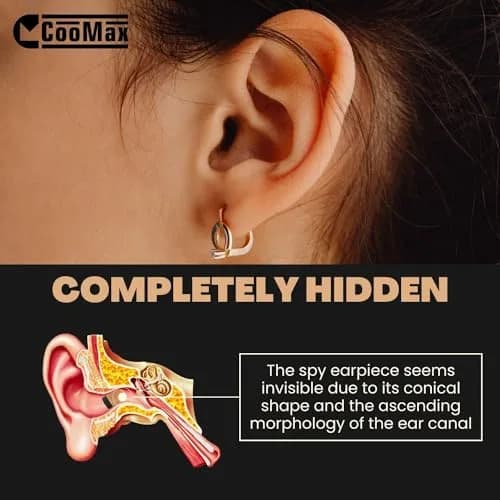 COOMAX 918 Ultimate Invisible Spy Earpiece Detection Wireless Hidden Covert Earphone | Discreet, High-Quality Listening Device thumbnail 3